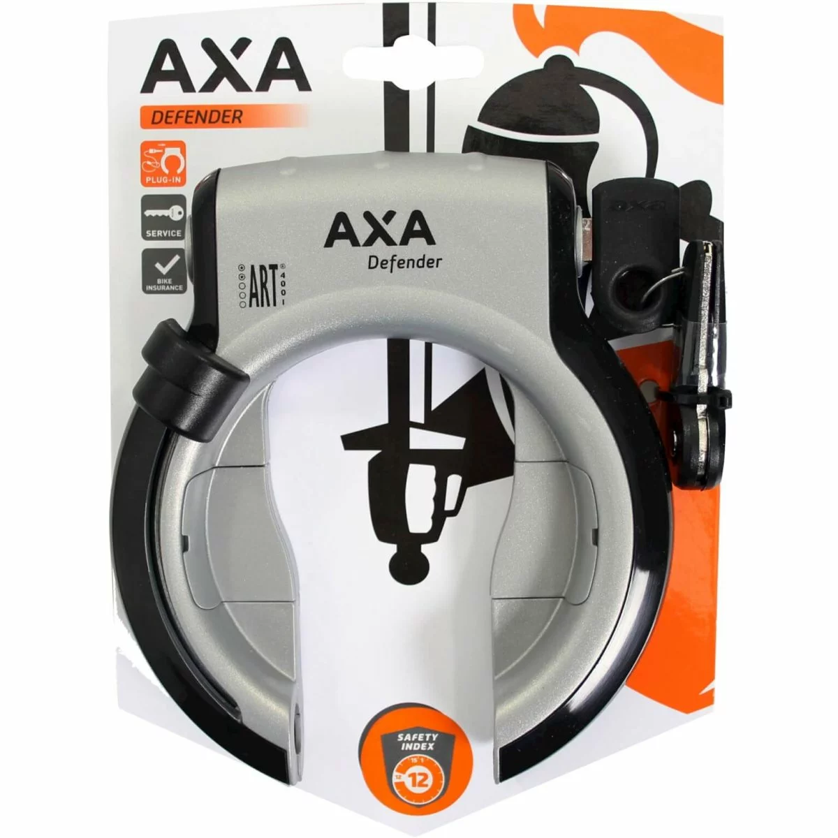 Axa Ring Lock Defender Silver/sort 3 Axa Ring Lock Defender Silver/sort